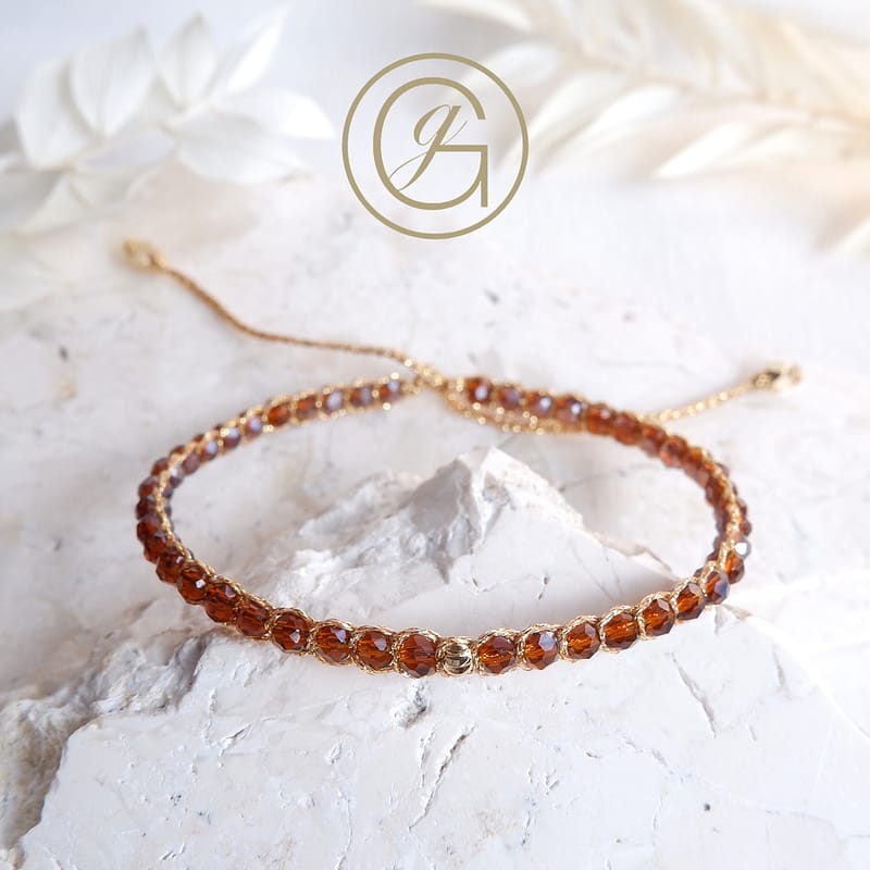 almond glass beads bracelet