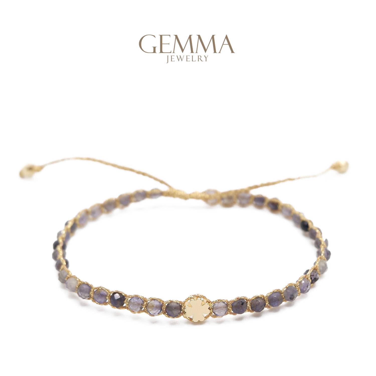 Iolite Gemstone Bracelet in Gold - Gemma Jewelry